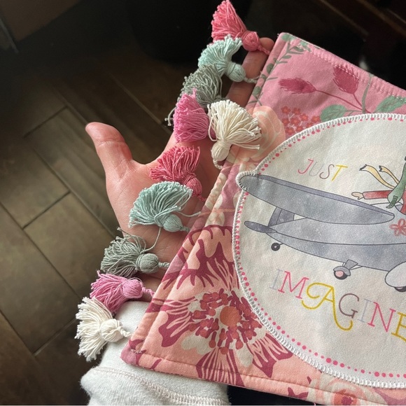 NEW Matilda Jane Imagine Pennant Banner Tassels Plane Girl Pink Green Floral - Picture 5 of 6